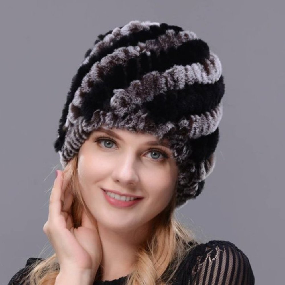100% Real Rabbit Fur Hat - Picture 2 of 11